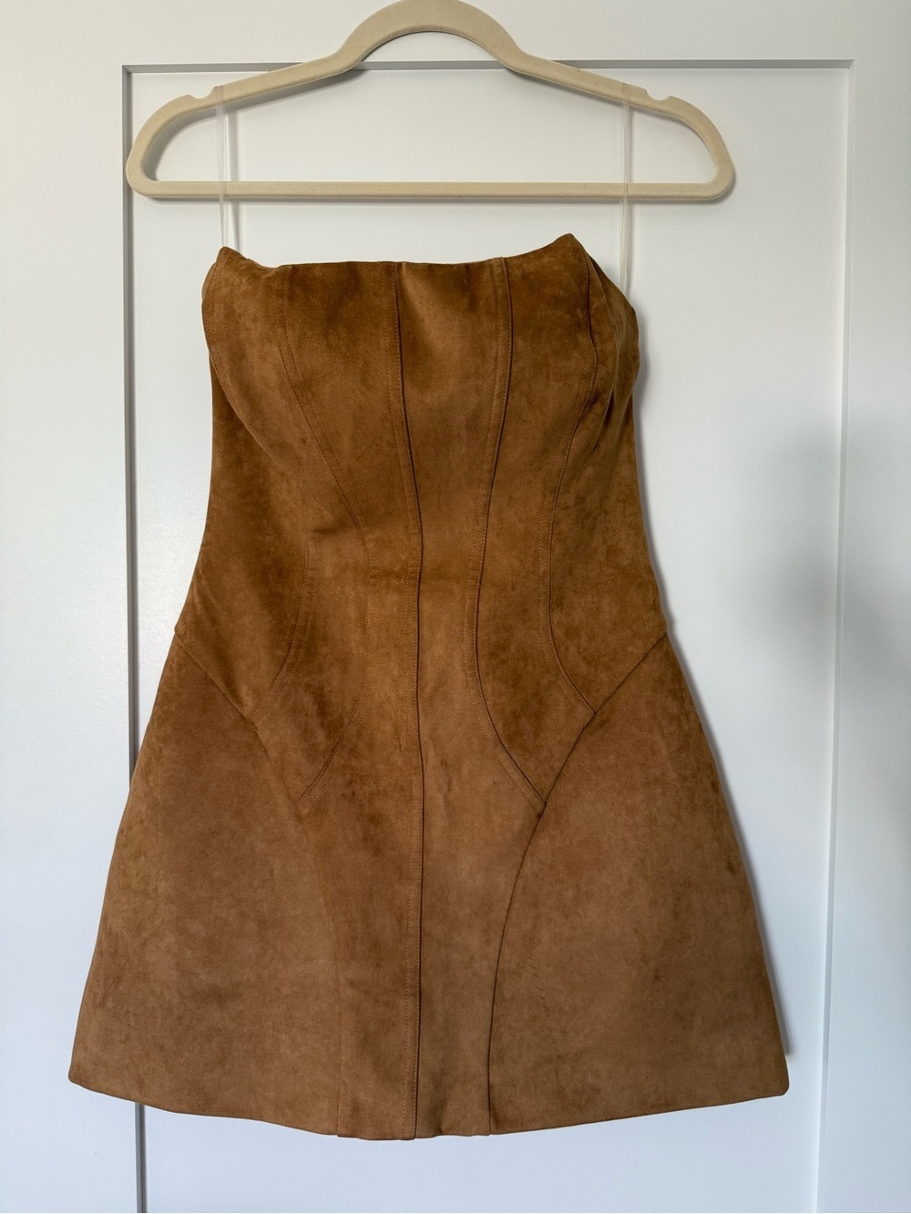Meshki Andy Faux Suede Mini Dress - Camel - Picture 7 of 10